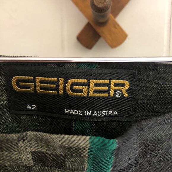 Vintage Geiger Austria Wool Peacock Plaid Maxi Skirt, EU 42/Large - Picture 3 of 9